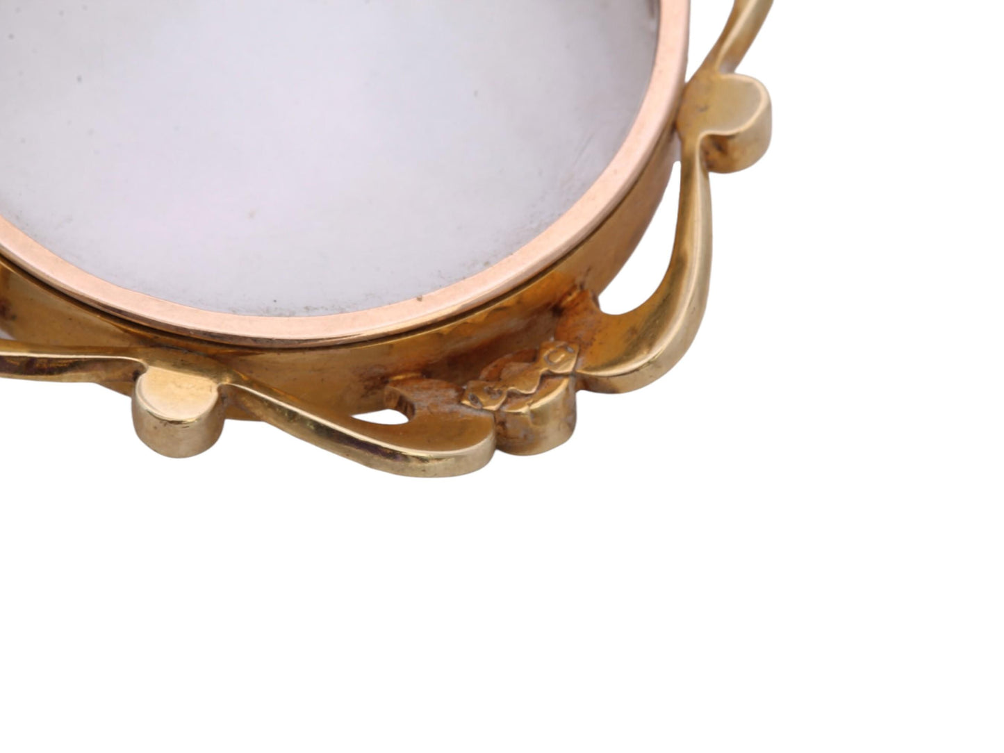 Antique Edwardian 15ct Gold Pearl Locket Pendant | Glass Keepsake c.1905 — view 12