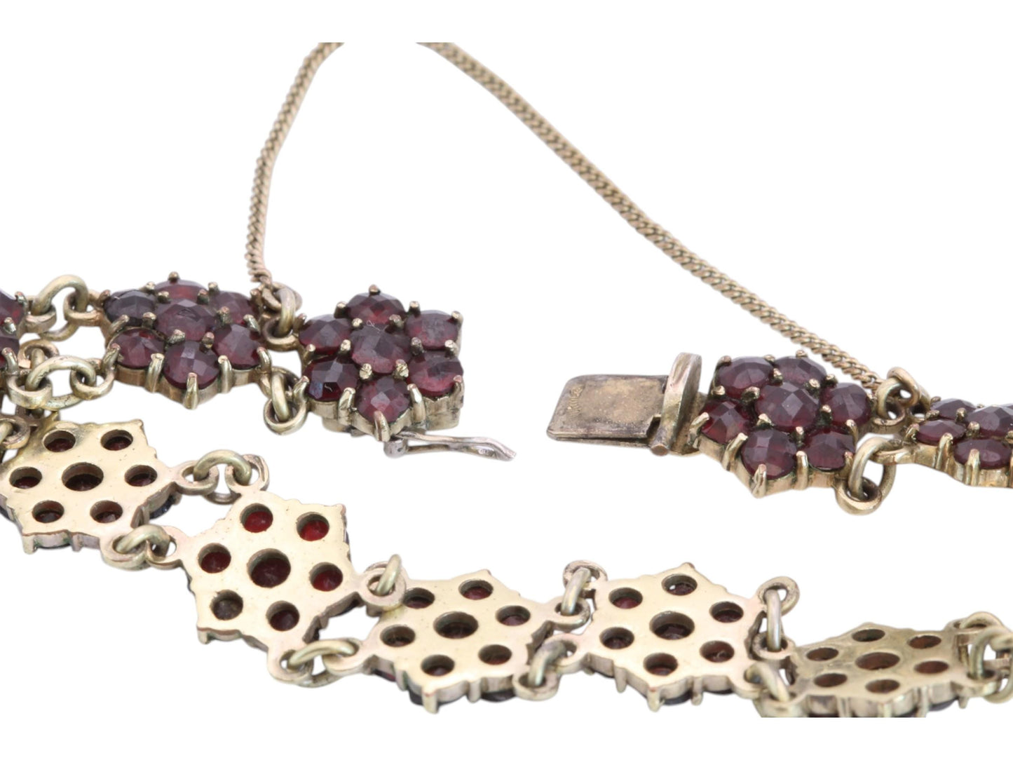 Antique Victorian Bohemian Garnet Bracelet | 9ct Rolled Gold c.1890 — view 20