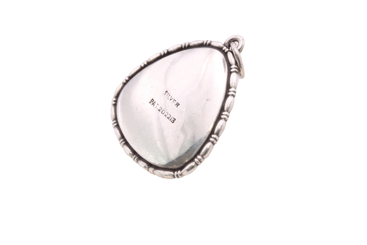 Art Deco Sterling Silver Butterfly Wing Figural Scene Pendant c.1920 — view 12