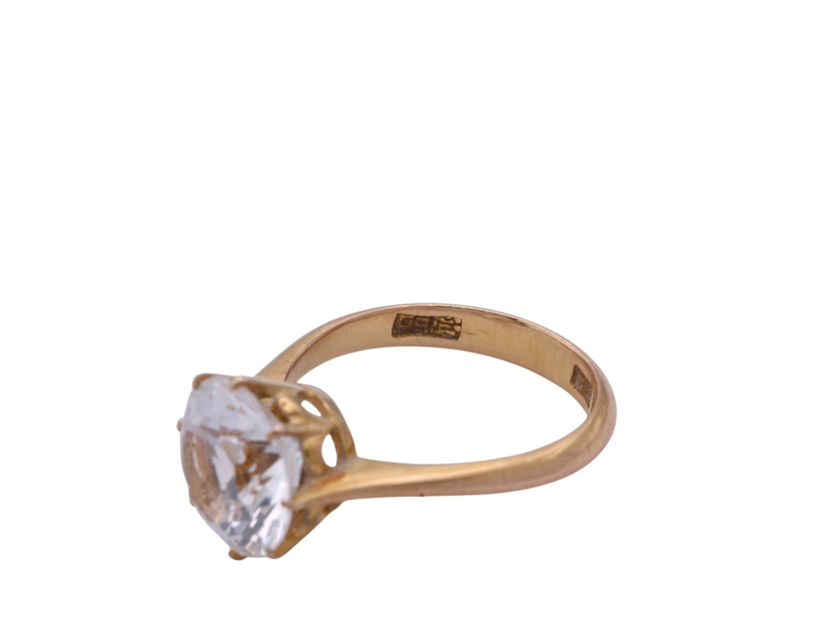 Vintage 20ct Gold White Sapphire Solitaire Ring | 3.2ct — view 17