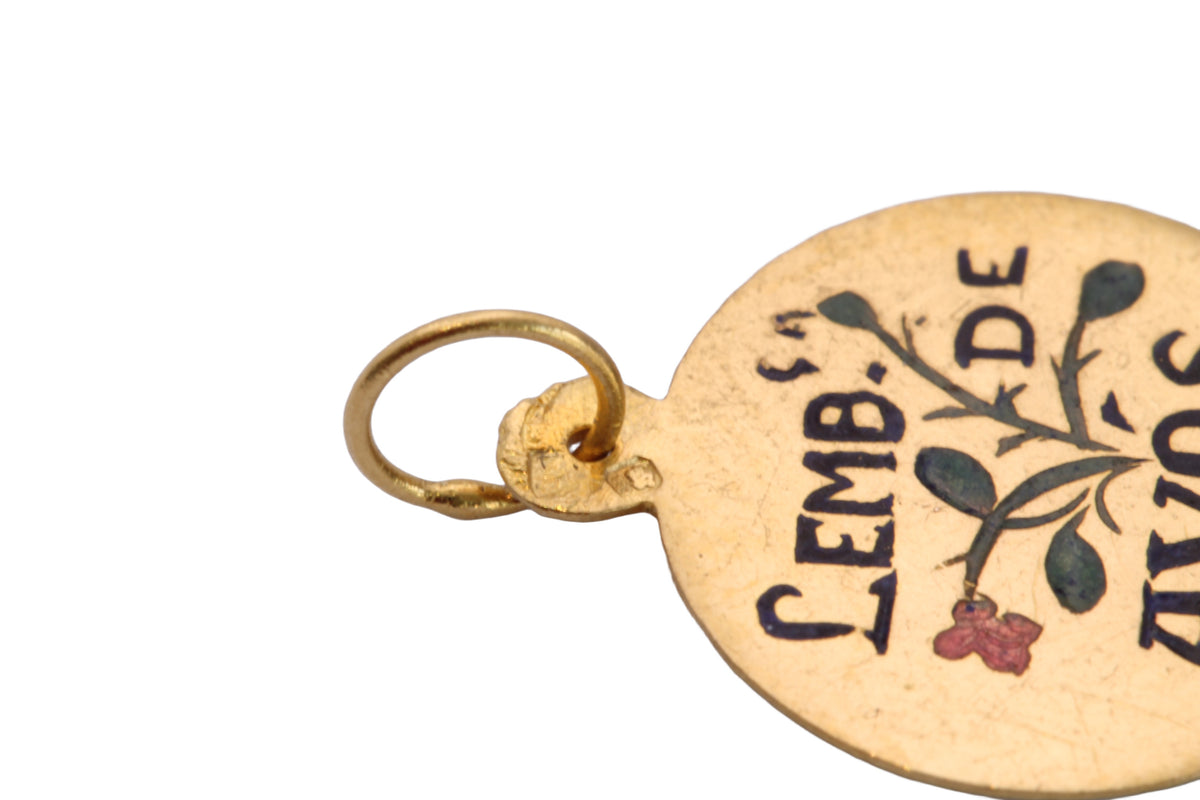 Vintage Portuguese 19ct Gold “Lembrança de Avós” Enamel Charm — view 15