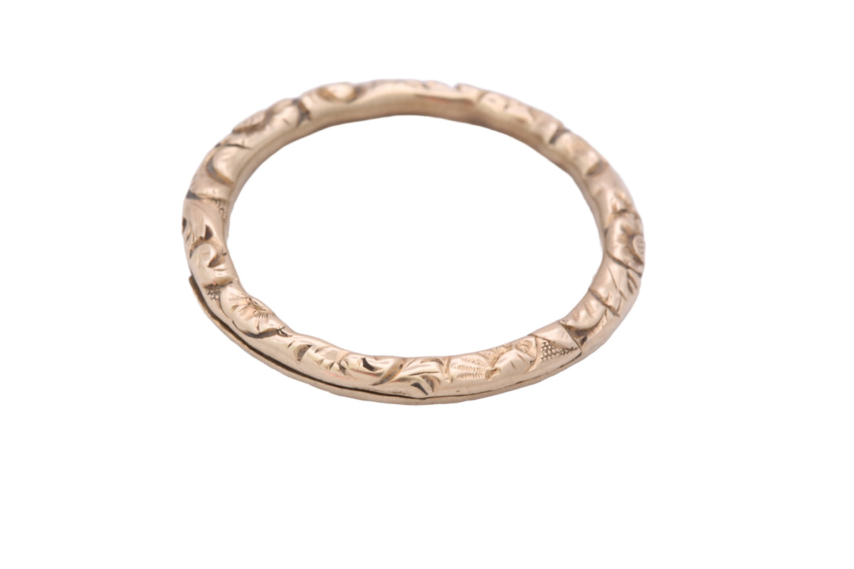 Antique Georgian 15ct Gold Chased Large Split Ring c.1820-1830 | 24.5mm — view 9