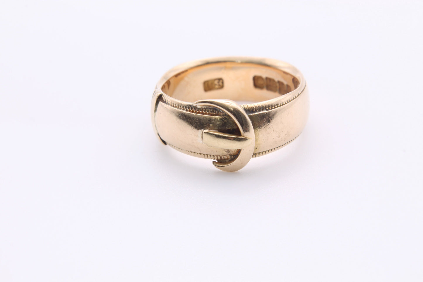 Antique Edwardian 18ct Gold Buckle Ring - 1901