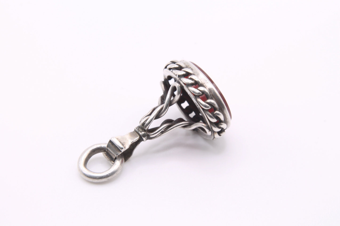 Antique Victorian Silver & Carnelian Seal Pendant