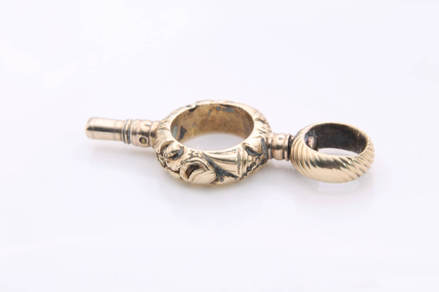 Antique Victorian 15ct Gold Decorative Floral Watch Key