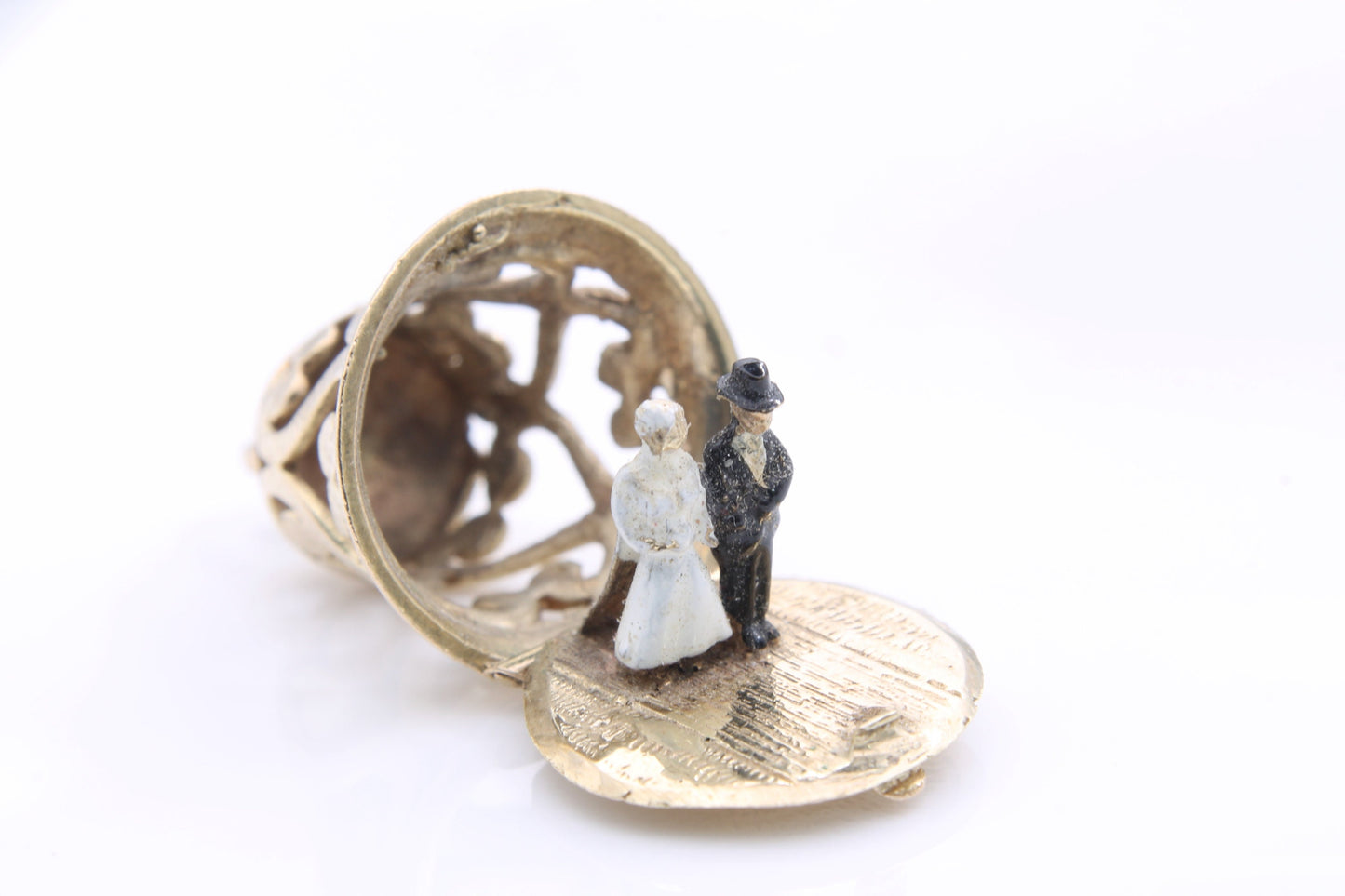 Vintage 9ct Gold Wedding Bell Opening Charm