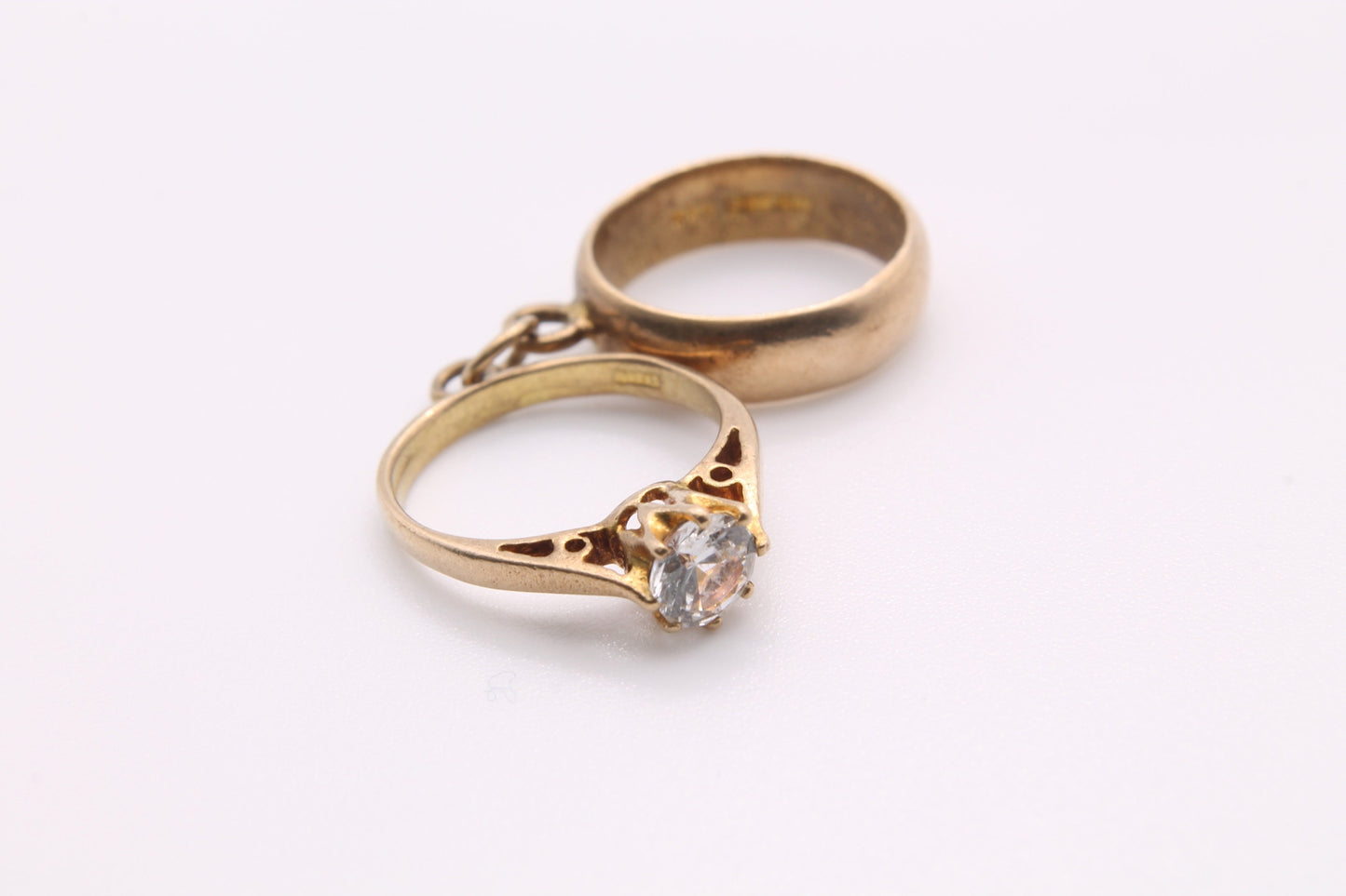 Vintage 9ct Gold Wedding & Engagement Ring Charm