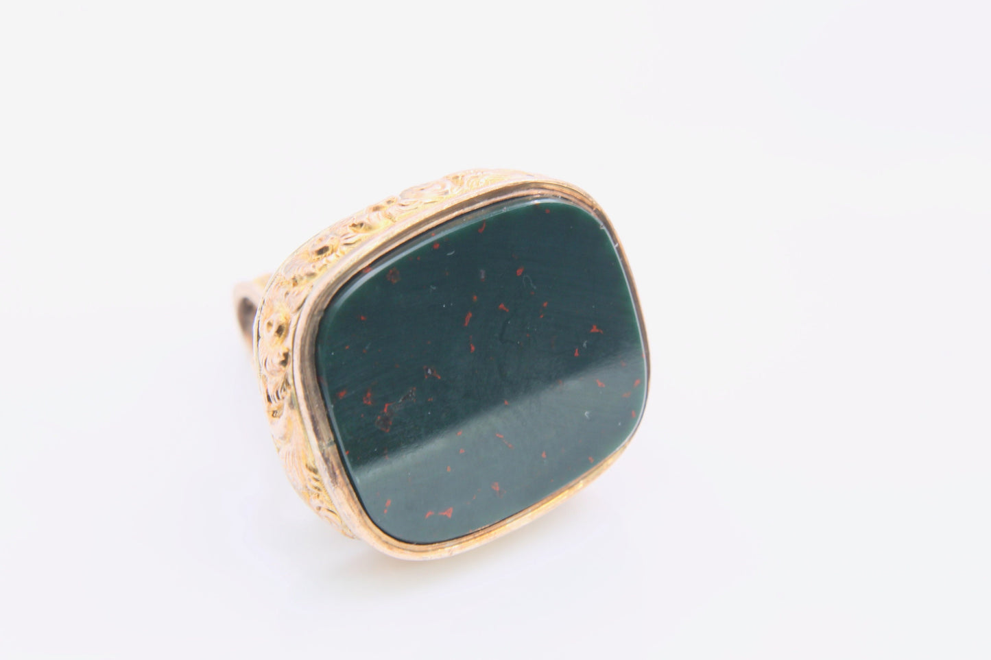 Antique Edwardian 9ct Gold Decorative Bloodstone Pendant/Fob