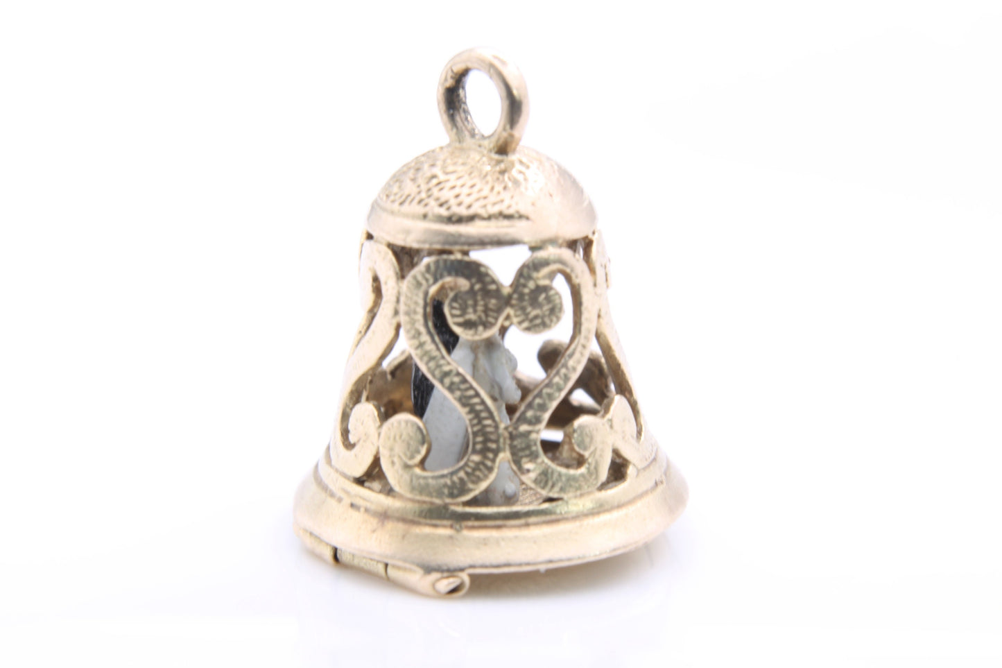 Vintage 9ct Gold Wedding Bell Opening Charm