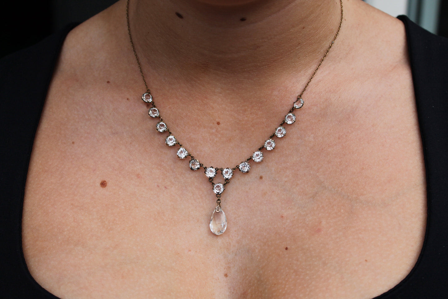 Art Deco Rolled Gold Paste Necklace