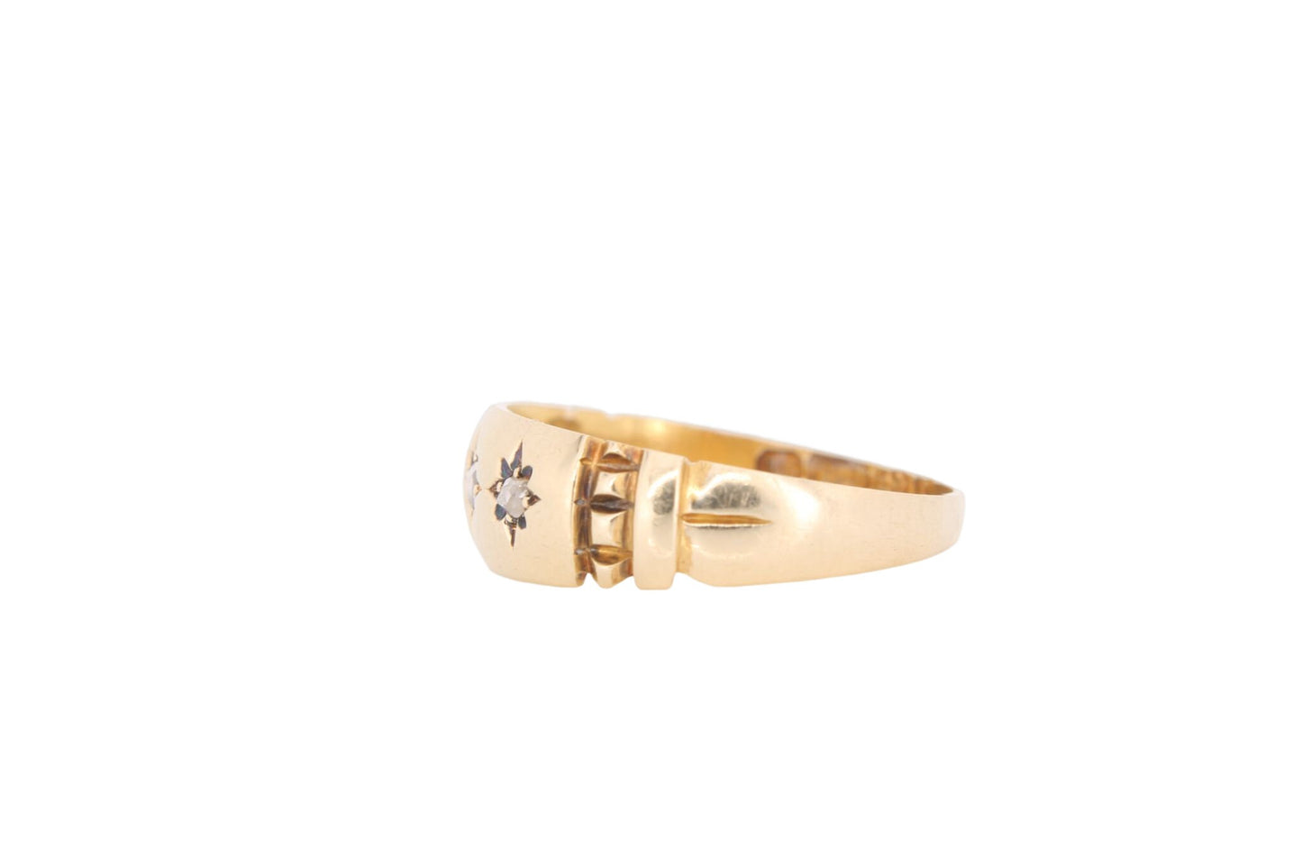 Antique Victorian 15ct Gold Diamond Gypsy Ring