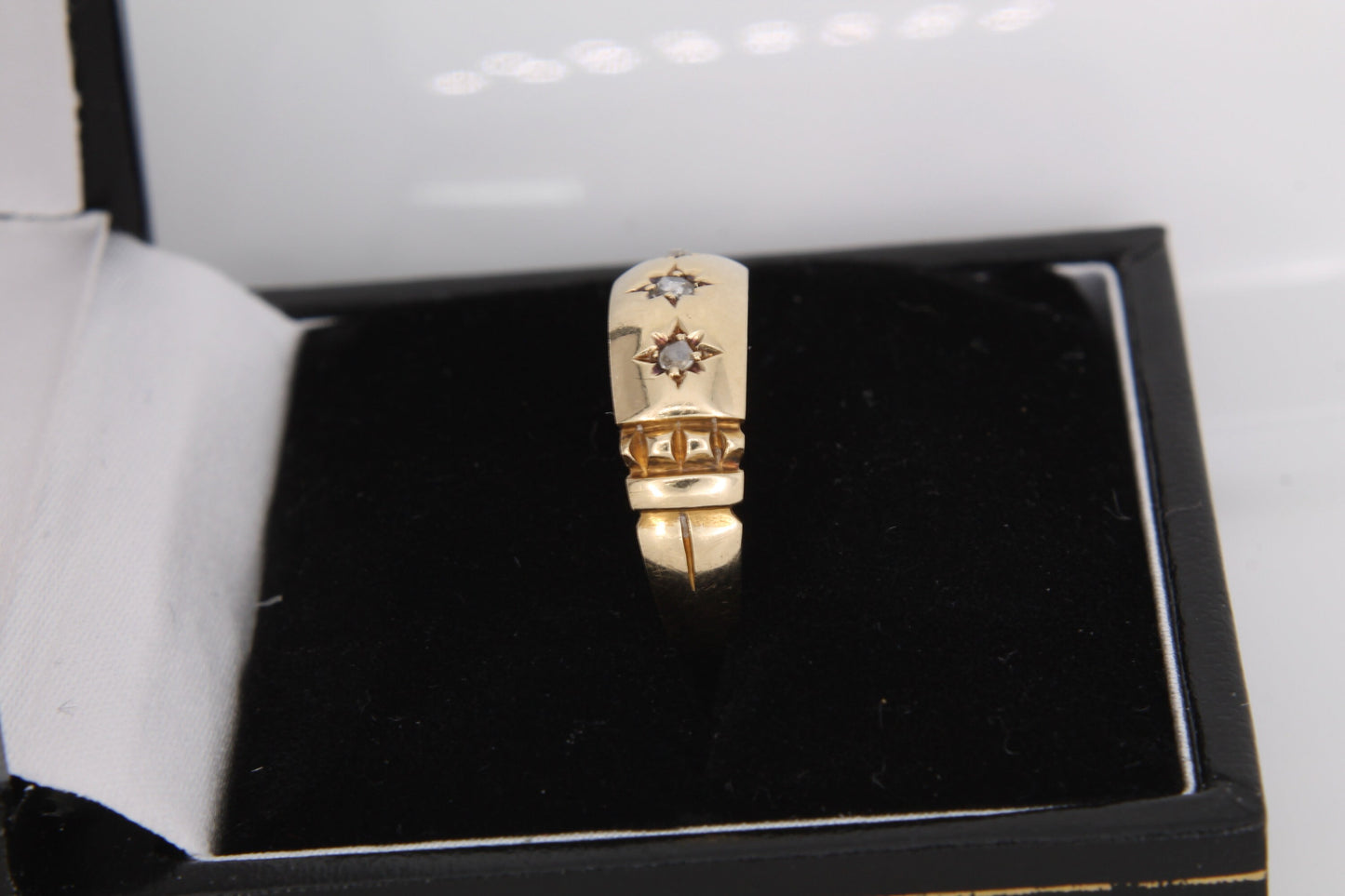 Antique Victorian 15ct Gold Diamond Gypsy Ring