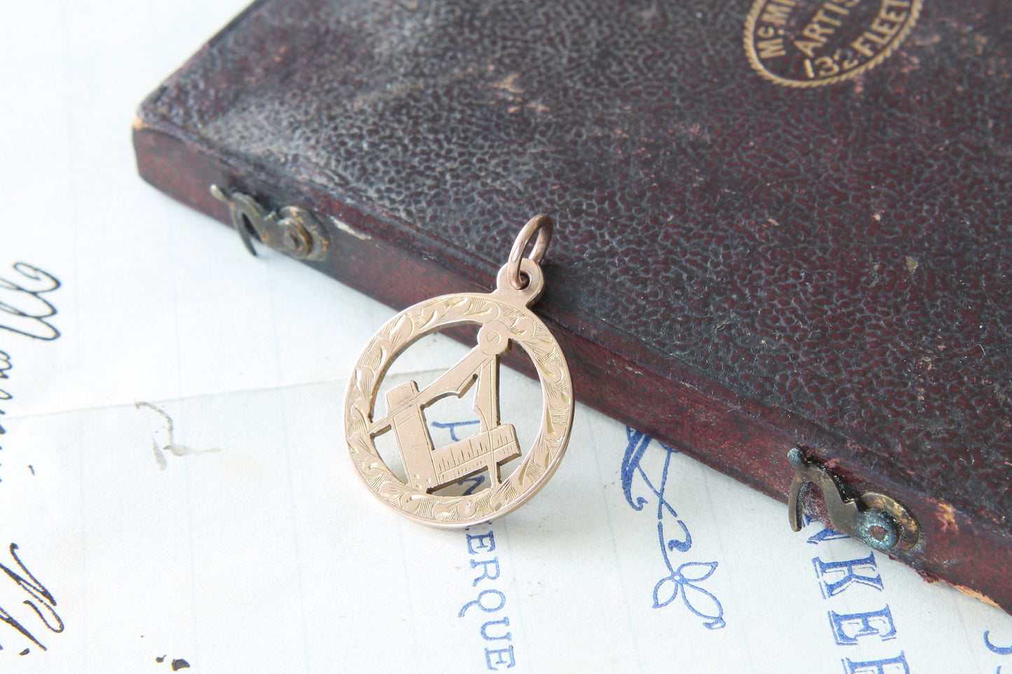 Antique 9ct Gold Masonic Pendant