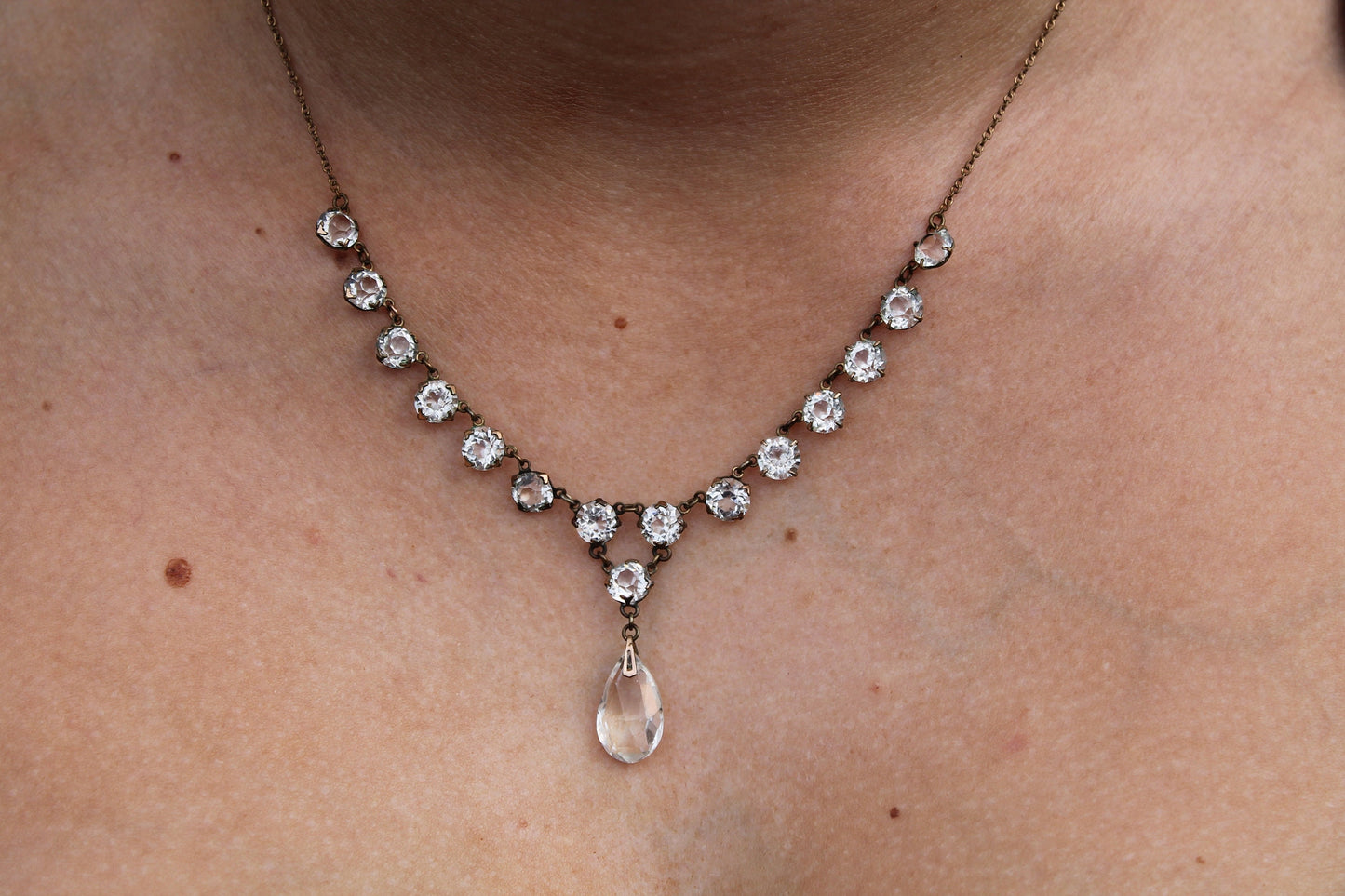 Art Deco Rolled Gold Paste Necklace