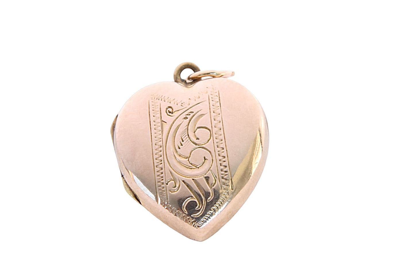 Art Deco 9ct Gold Back & Front Heart Locket