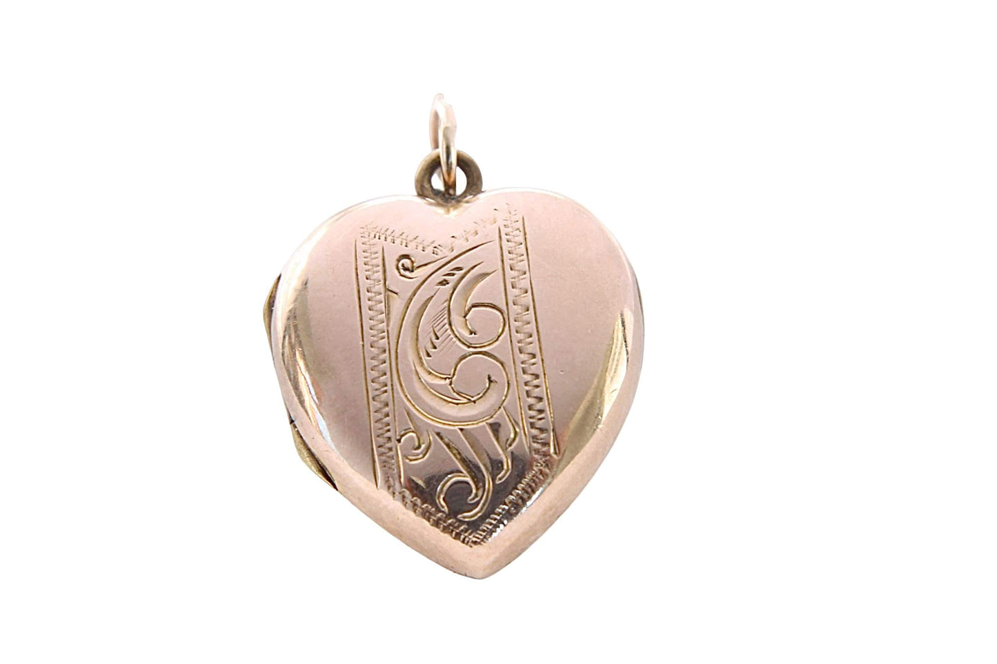 Art-Deco-9ct-Gold-Back-&-Front-Heart-Locket