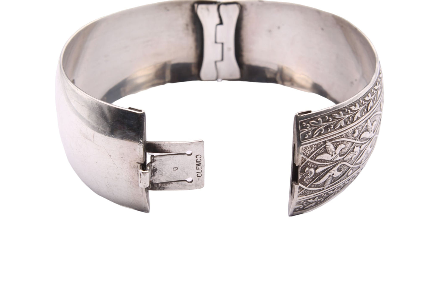 Antique Sterling Silver Decorative Bangle - 1913