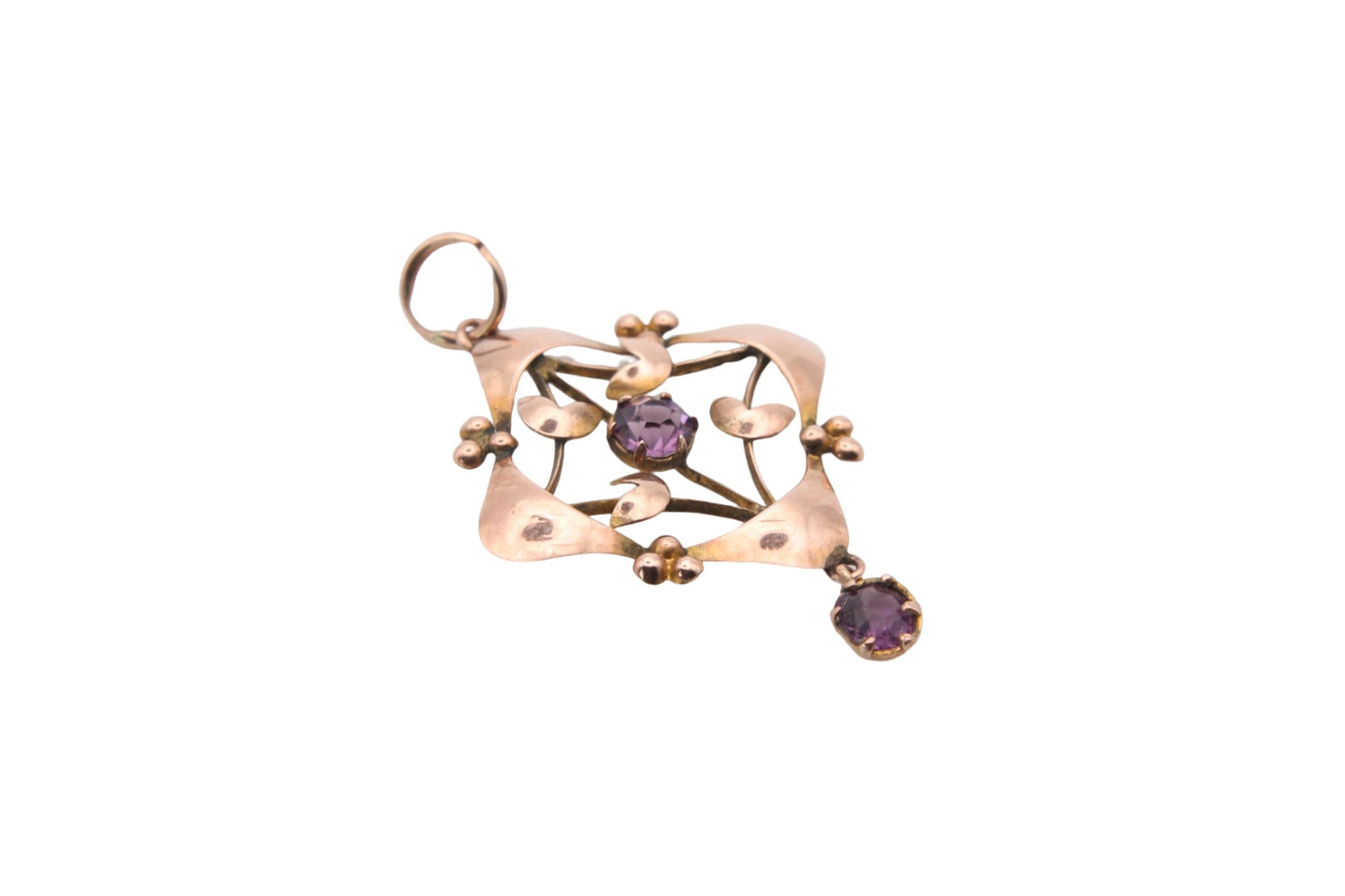 Antique Edwardian 9ct Gold Amethyst Pendant
