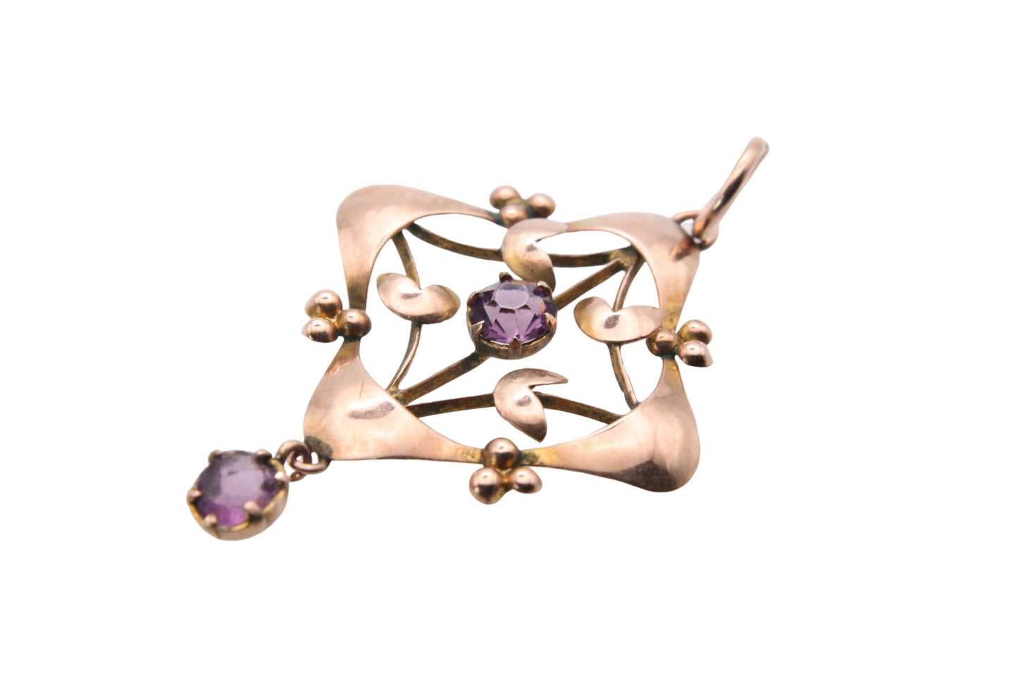 Antique Edwardian 9ct Gold Amethyst Pendant