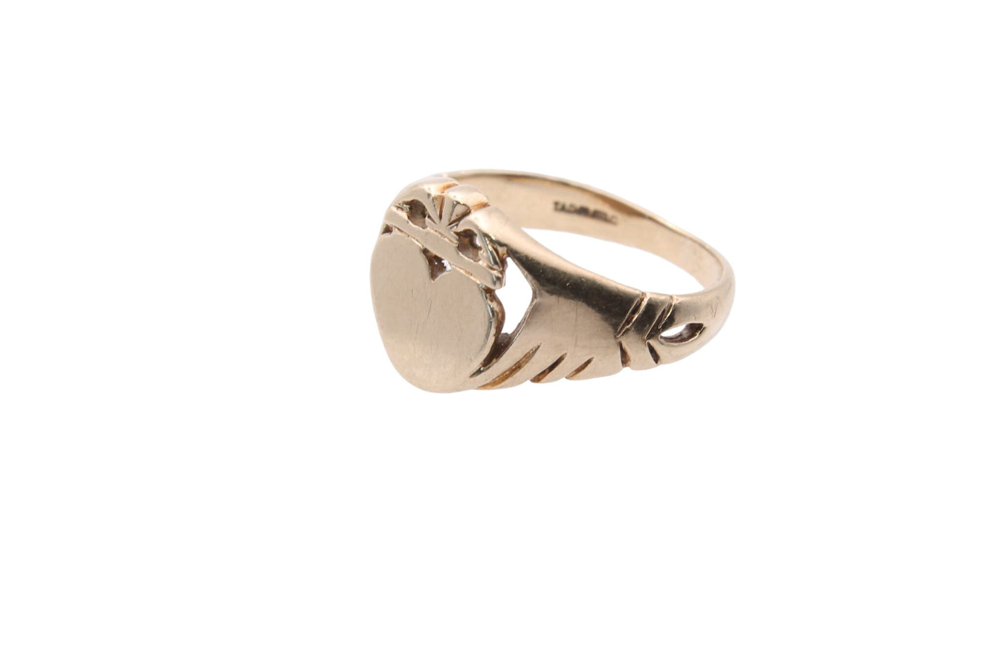 Vintage 9ct Gold Heart Claddagh Signet Ring