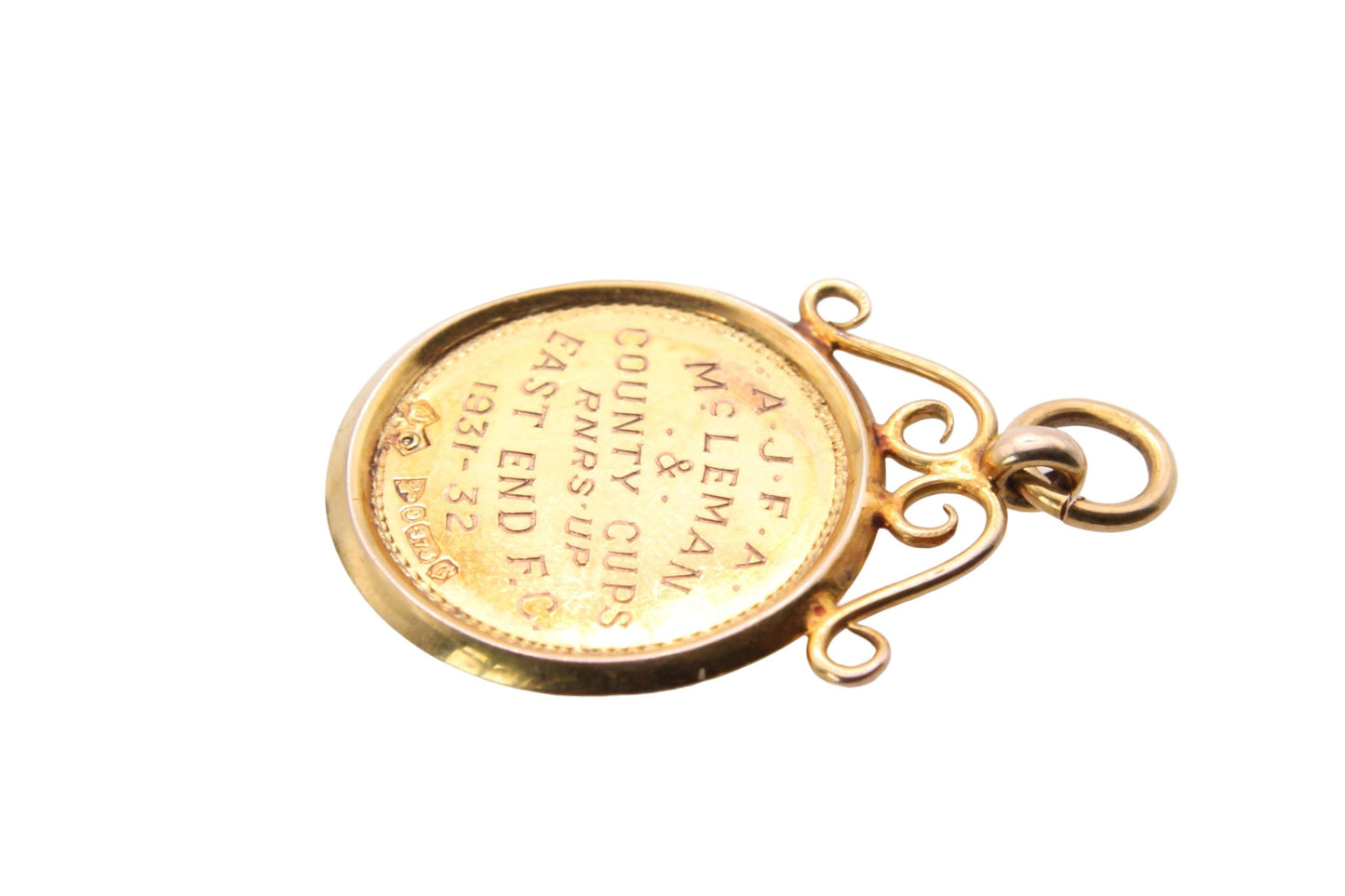 Antique Art Deco Period 9ct Gold Lion Enamel Pendant Fob