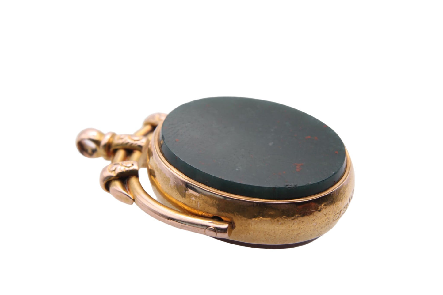 Antique Victorian 15ct Gold Bloodstone Carnelian Spinner Fob