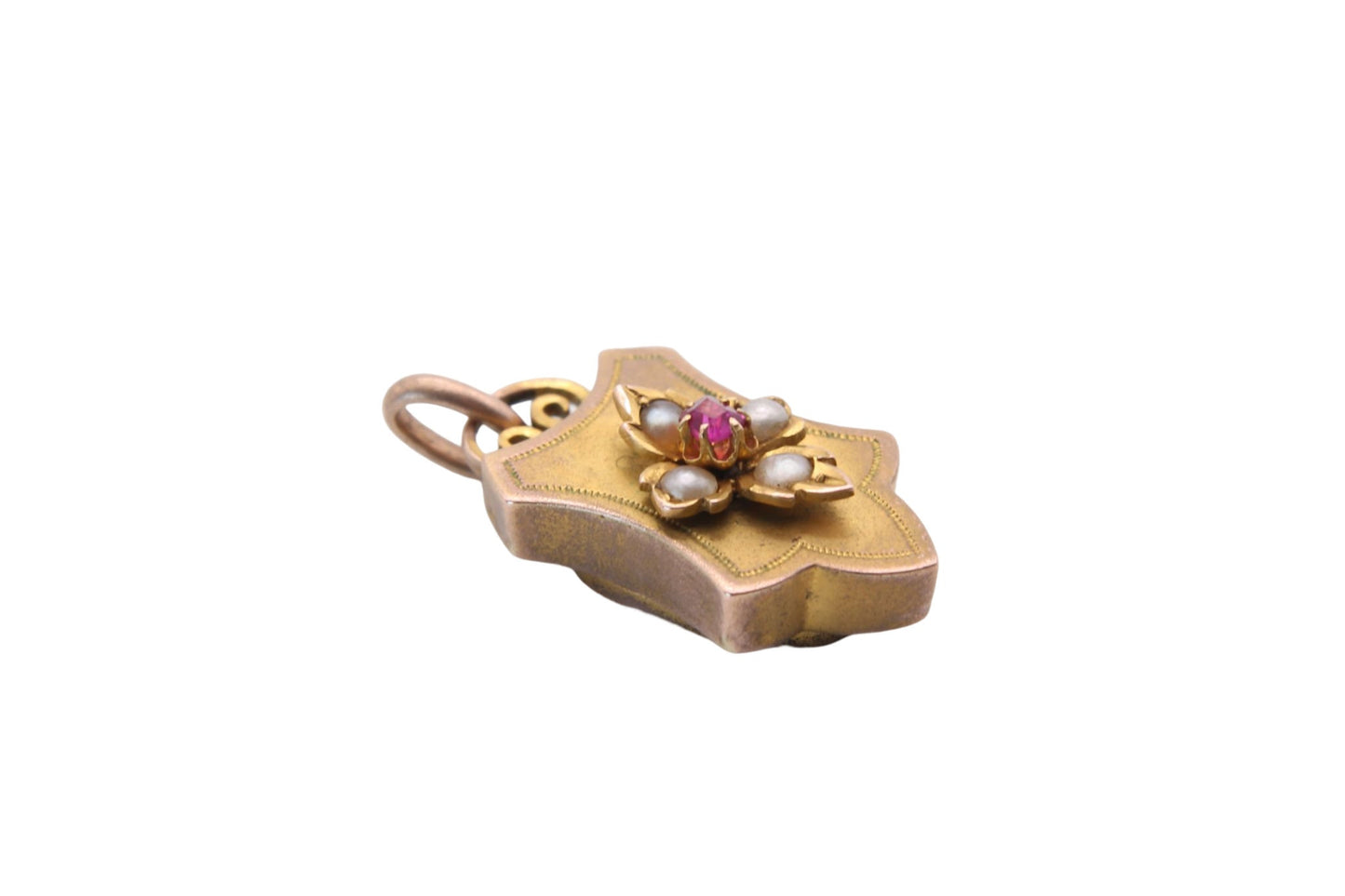 Antique 15ct Gold, Ruby & Pearl Keepsake Pendant Locket