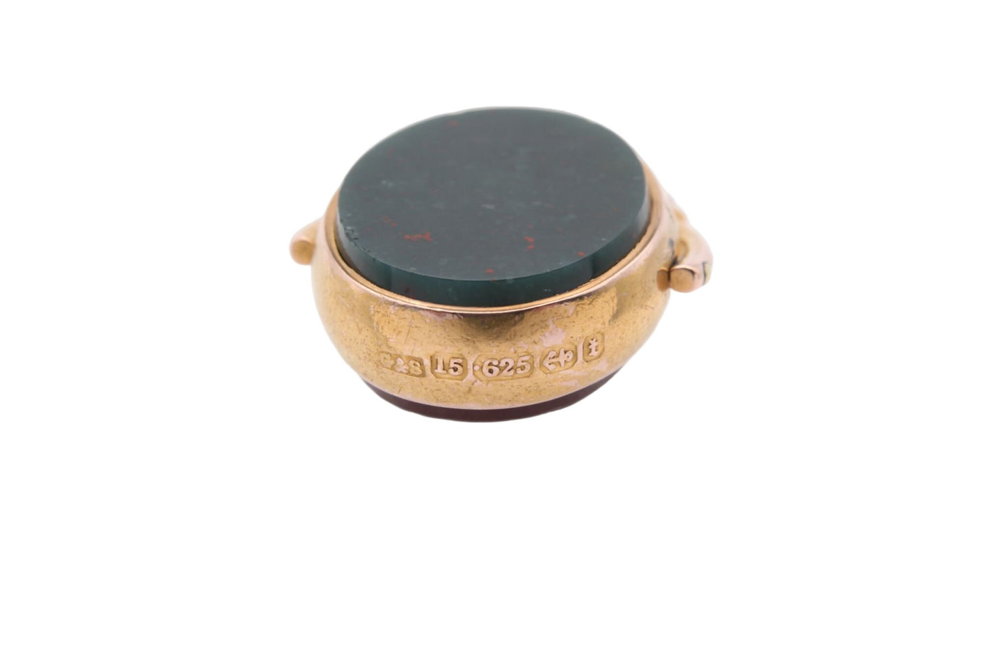 Antique-Victorian-15ct-Gold-Bloodstone-Carnelian-Spinner-Fob