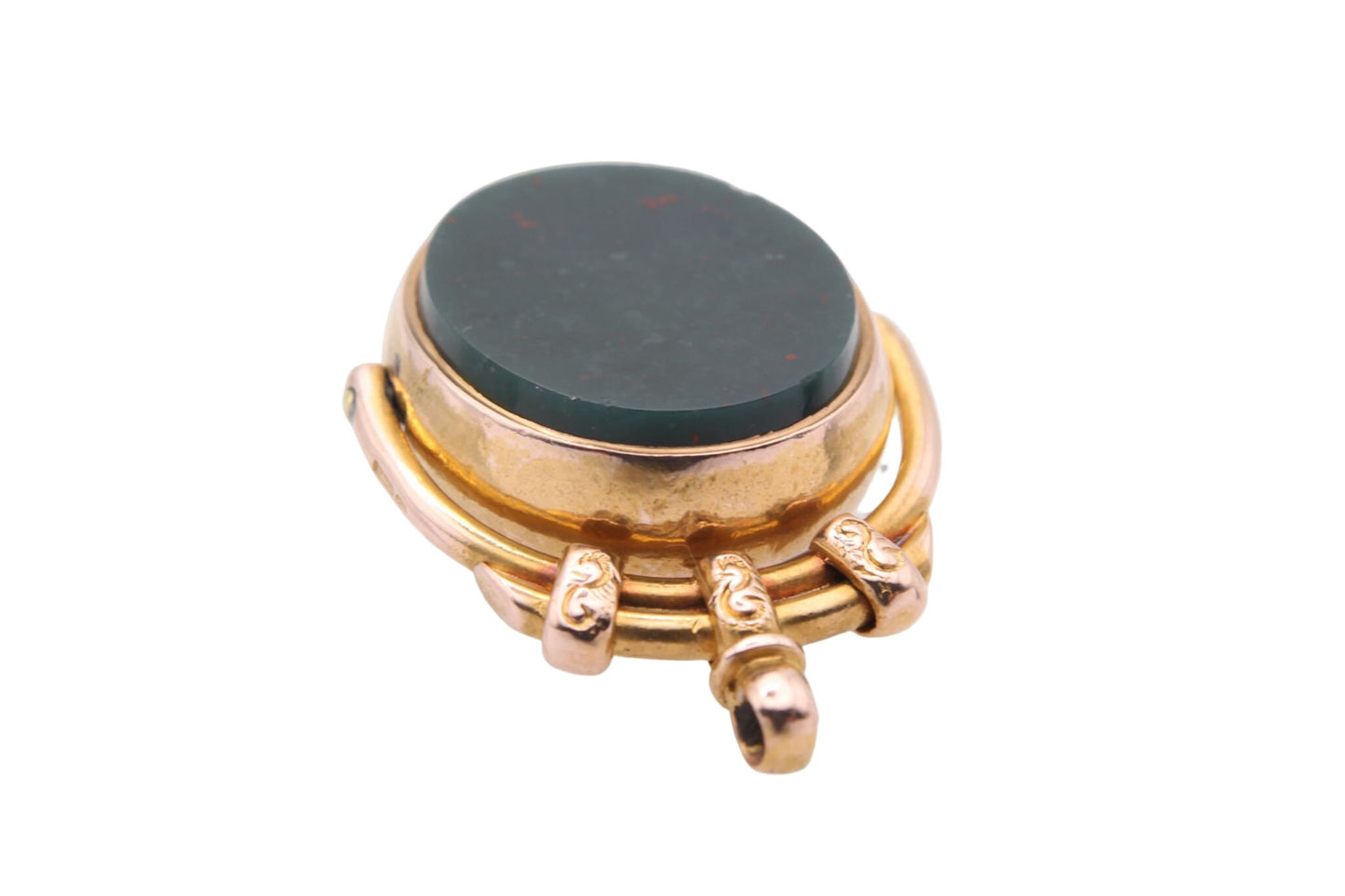 Antique Victorian 15ct Gold Bloodstone Carnelian Spinner Fob