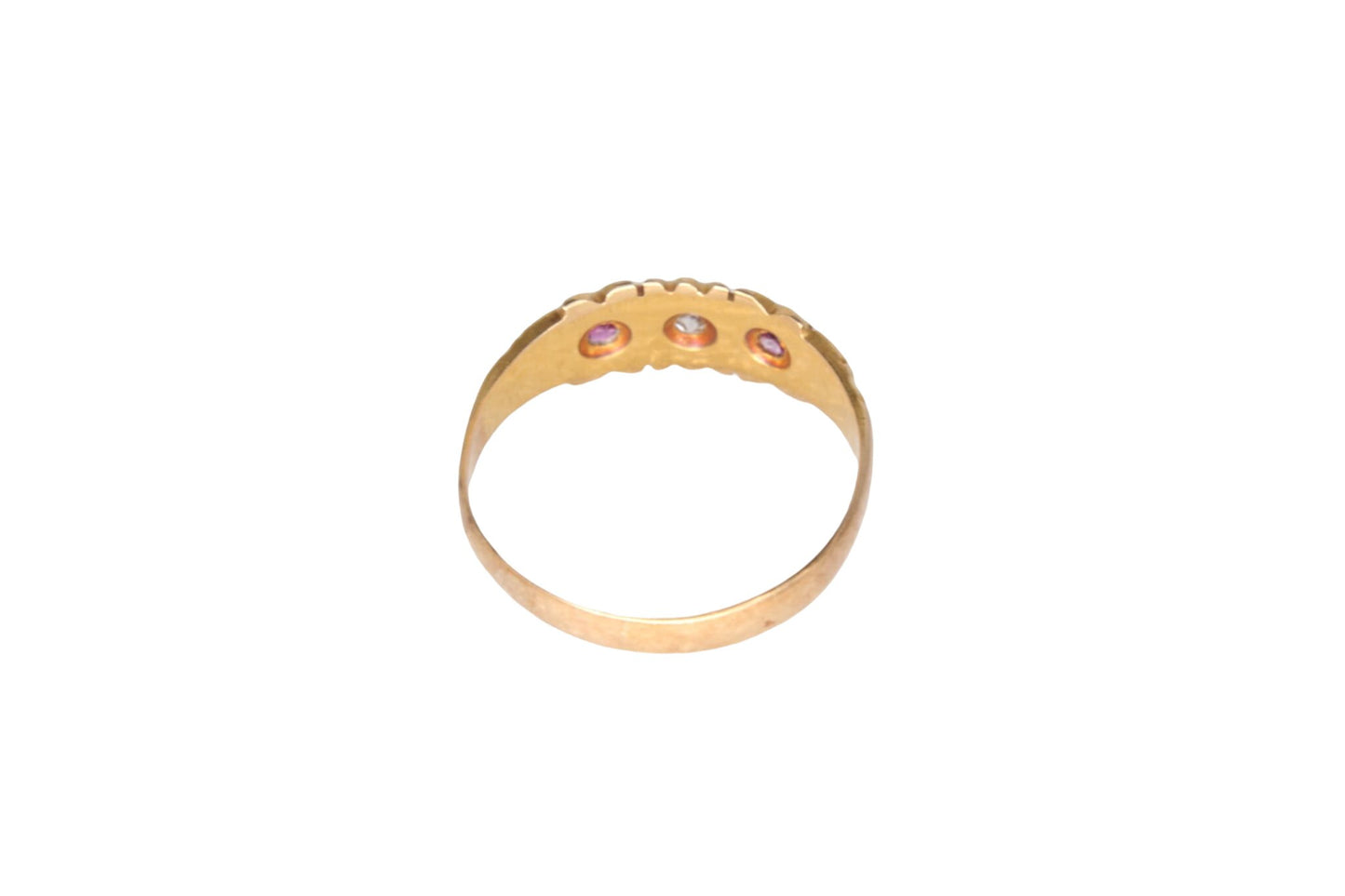 Antique Edwardian 18ct Gold & Ruby Gypsy Ring - 1905