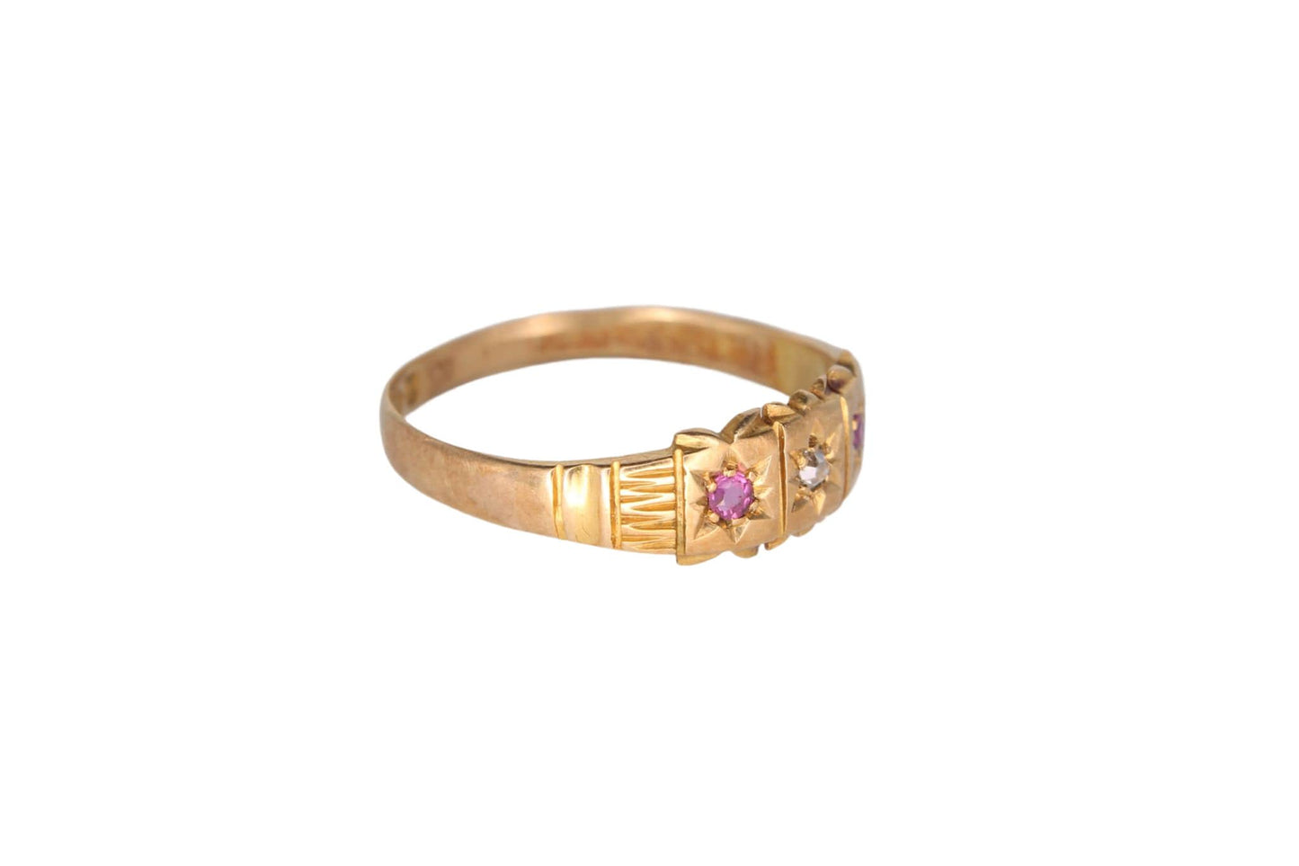 Antique-Edwardian-18ct-Gold-&-Ruby-Gypsy-Ring---1905