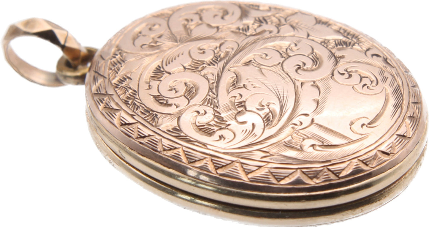 Antique 9ct Gold In Memoriam Enamel Locket