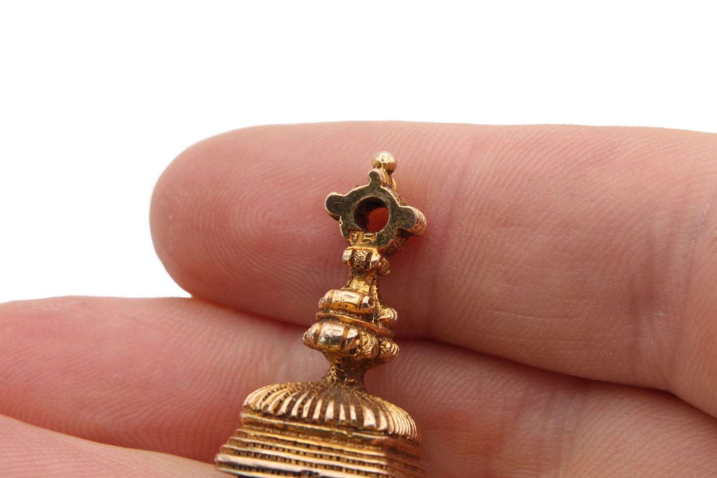 Antique Georgian 15ct Solid Gold Carnelian Seal Pendant