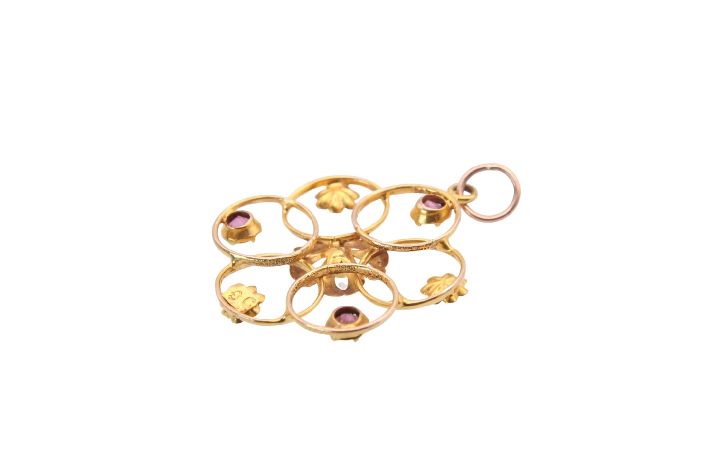 Antique Edwardian 9ct Gold Flower Pendant