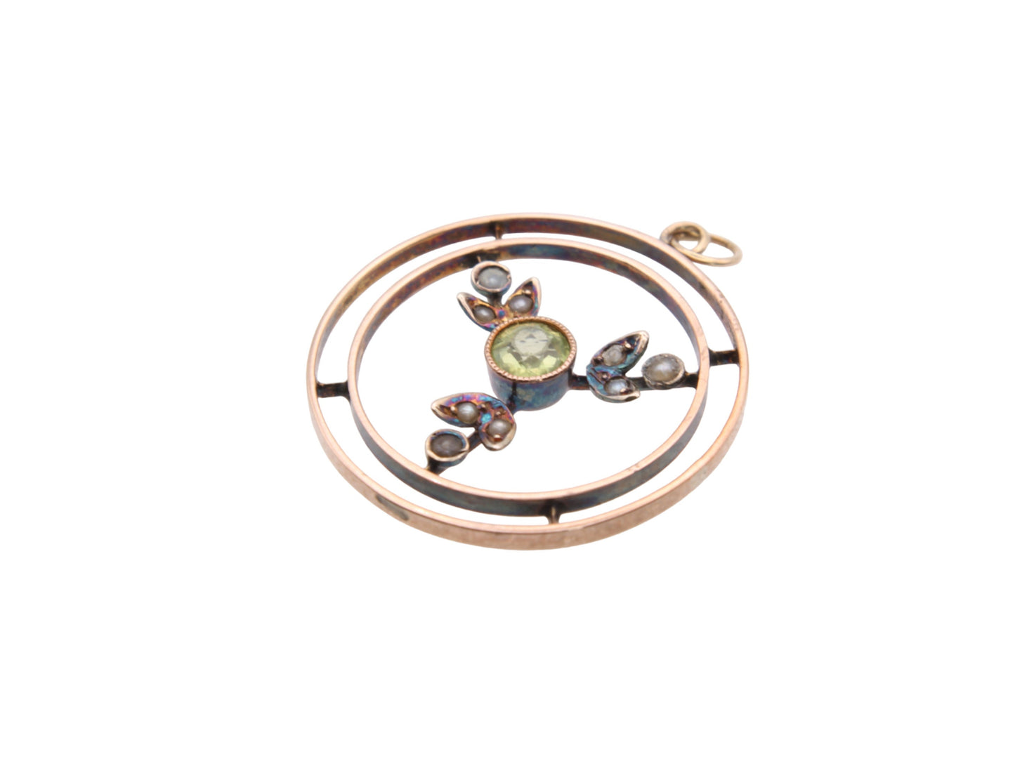Antique Edwardian 9ct Gold Peridot Pendant