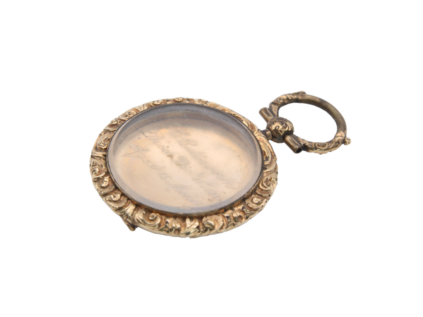 Antique 9ct Gold Chased Mourning Pendant Locket