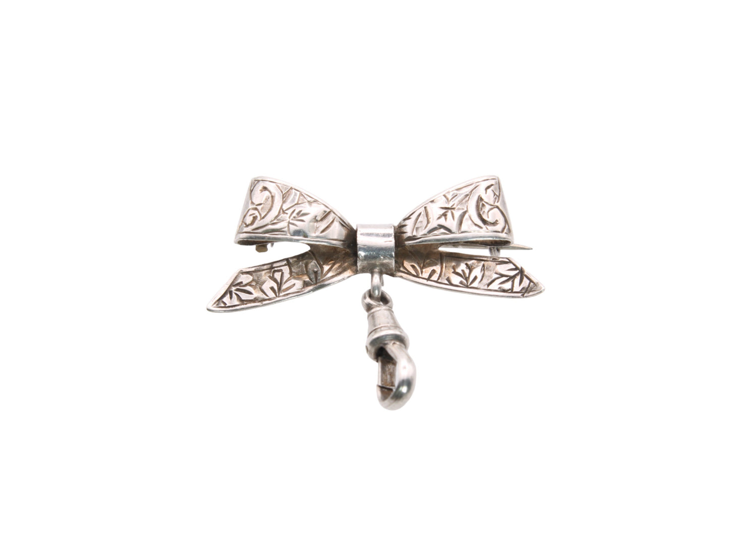 Antique Victorian Silver Bow Brooch