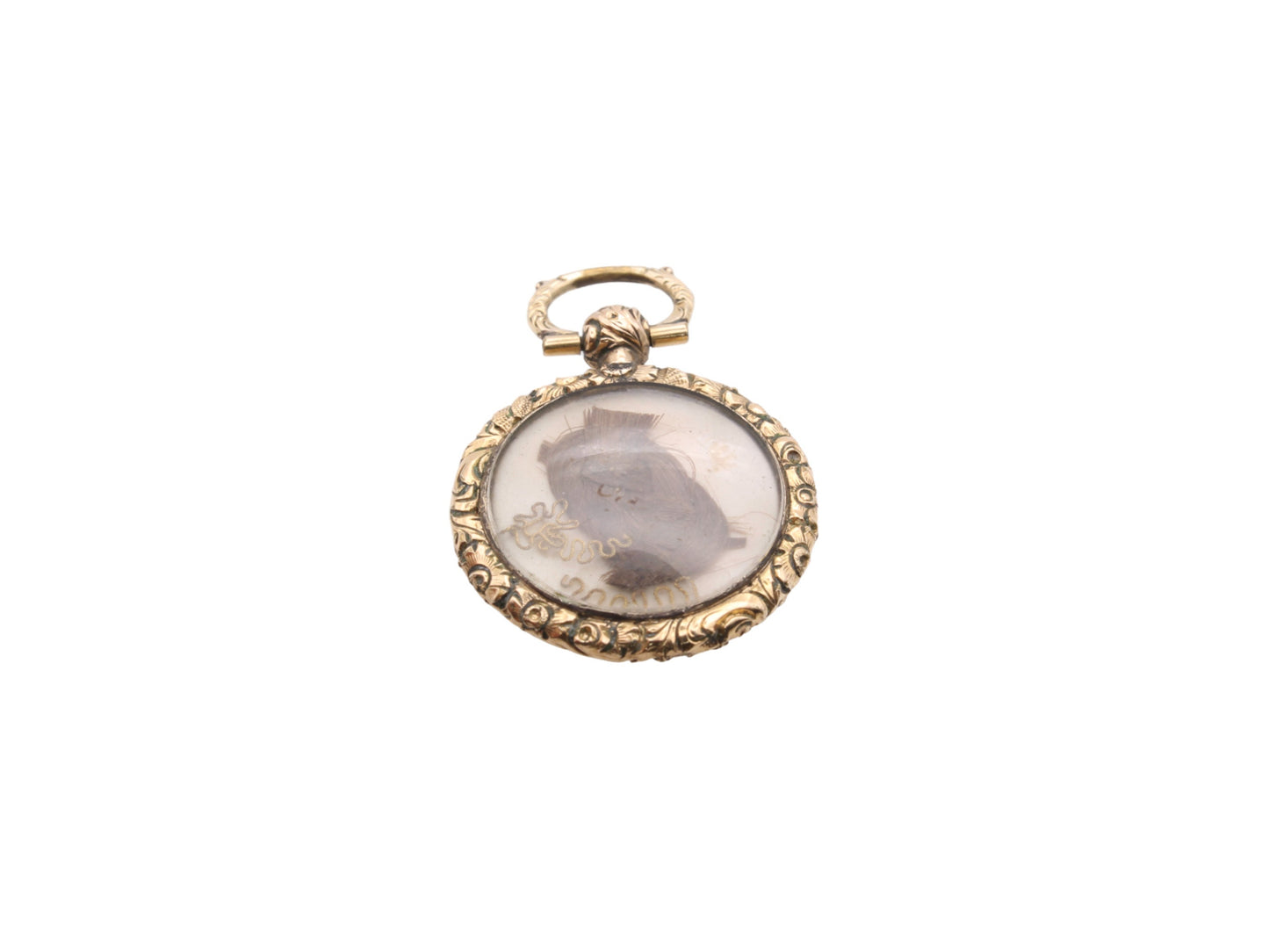 Antique 15ct Gold Forget-Me-Not Enamel Mourning Pendant