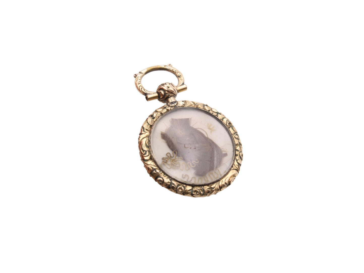 Antique 15ct Gold Forget-Me-Not Enamel Mourning Pendant