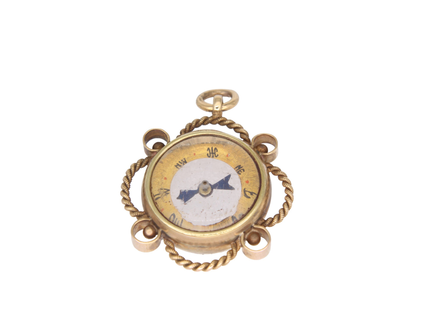 Antique-9ct-Gold-Compass-Pendant,-1899
