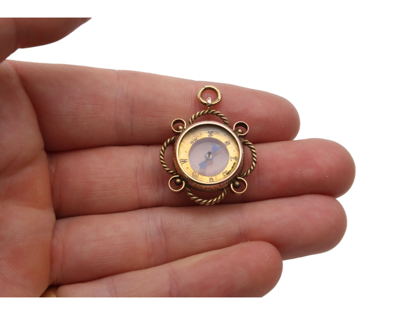 Antique 9ct Gold Compass Pendant, 1899