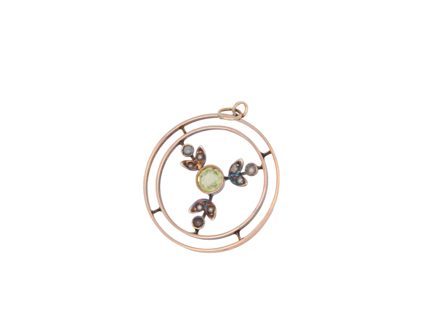 Antique Edwardian 9ct Gold Peridot Pendant