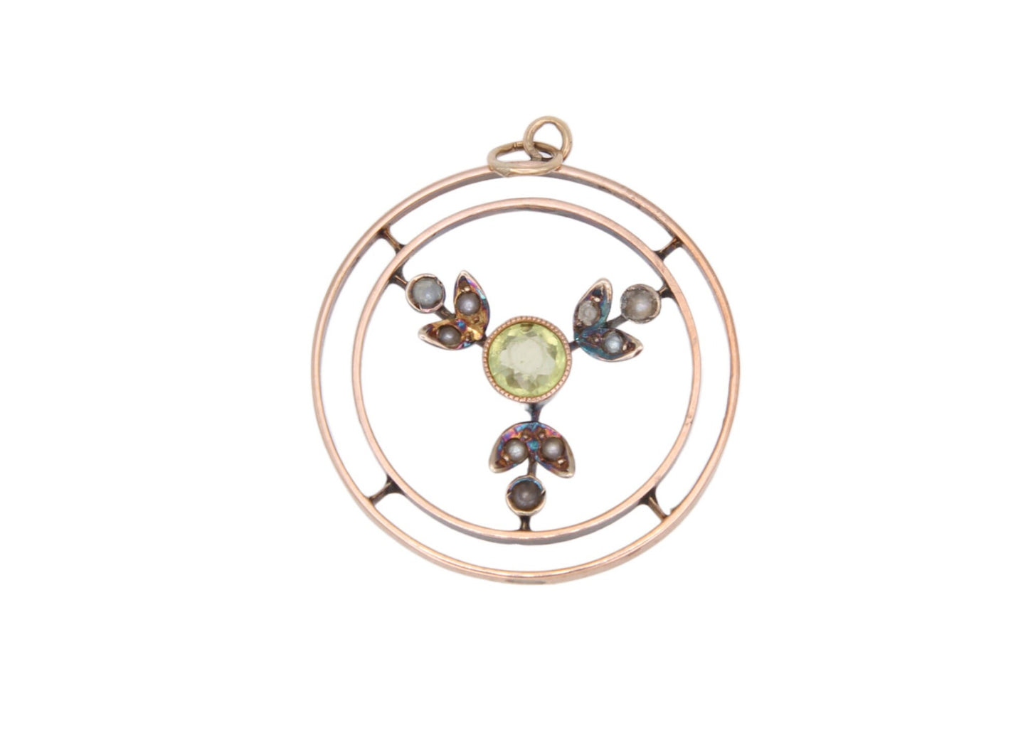 Antique Edwardian 9ct Gold Peridot Pendant