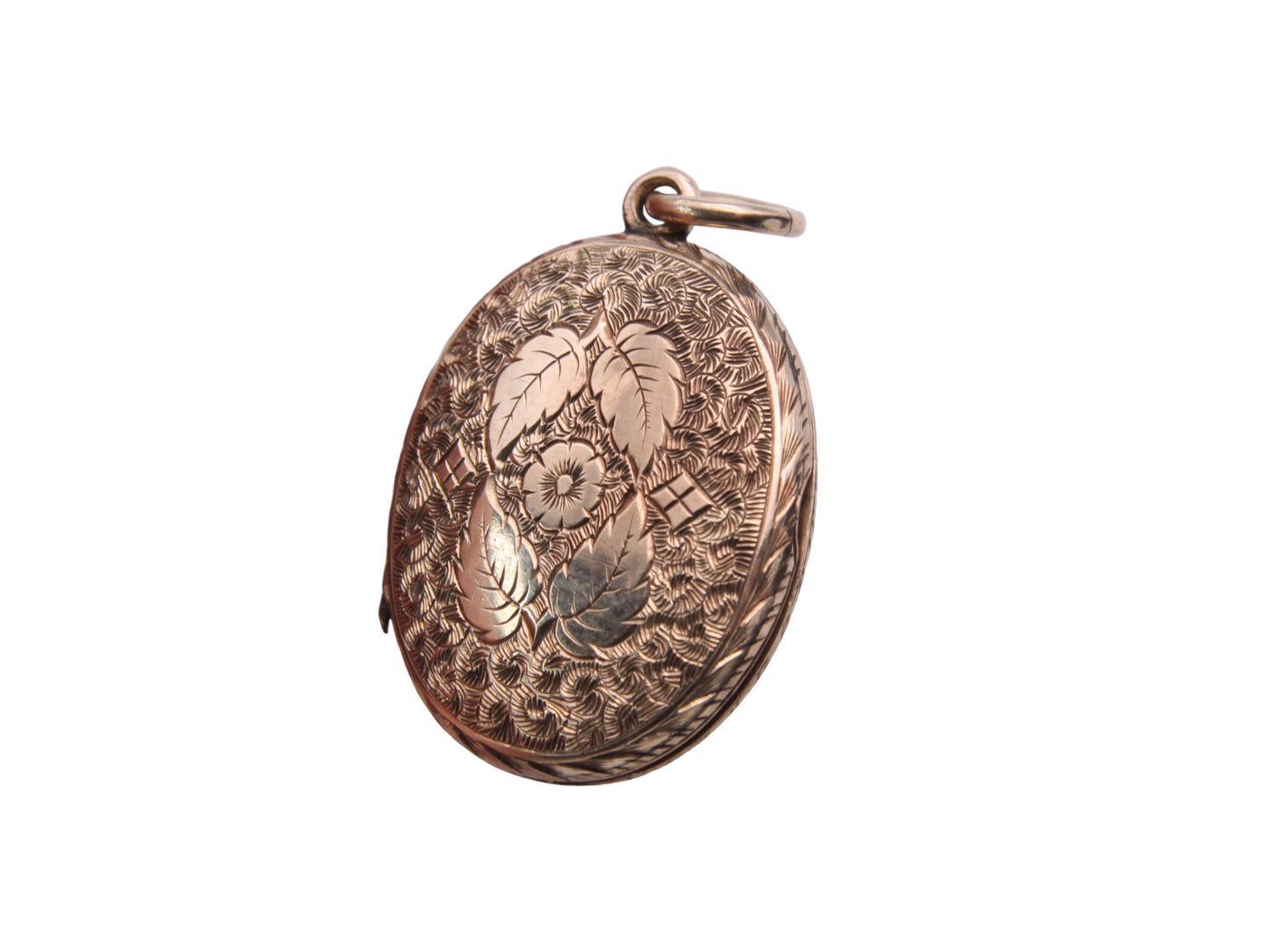 Antique 9ct Gold Back & Front Decorative Forget-me-not Locket