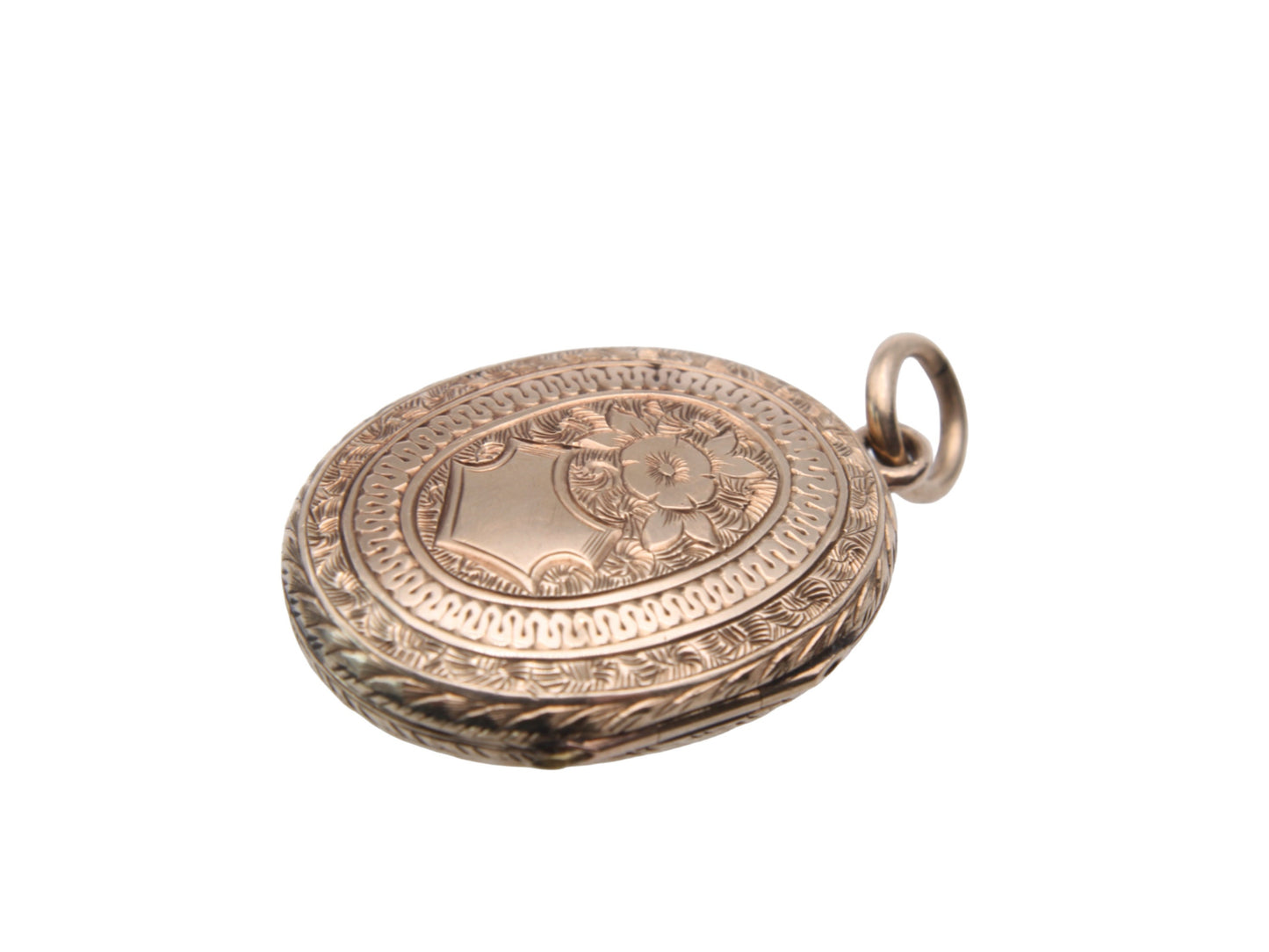 Antique-9ct-Gold-Back-&-Front-Decorative-Forget-me-not-Locket
