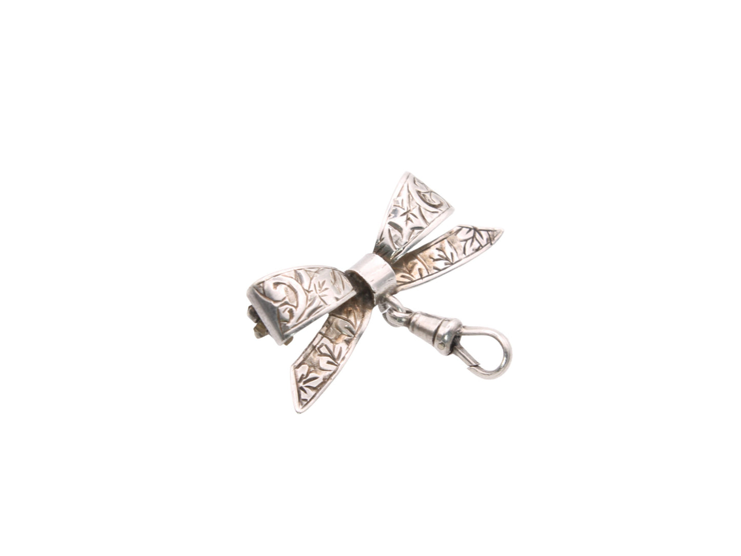 Antique Victorian Silver Bow Brooch
