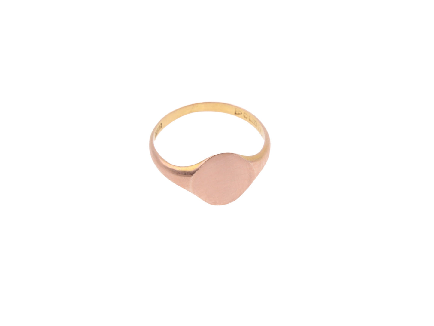 Antique 9ct Rose Gold Signet Ring, 1909