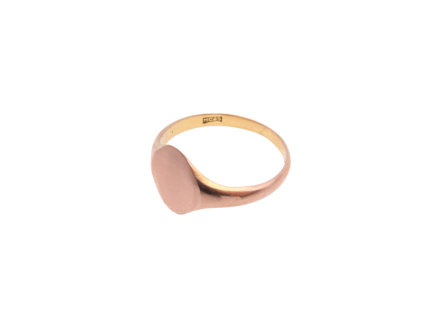 Antique 9ct Rose Gold Signet Ring, 1909