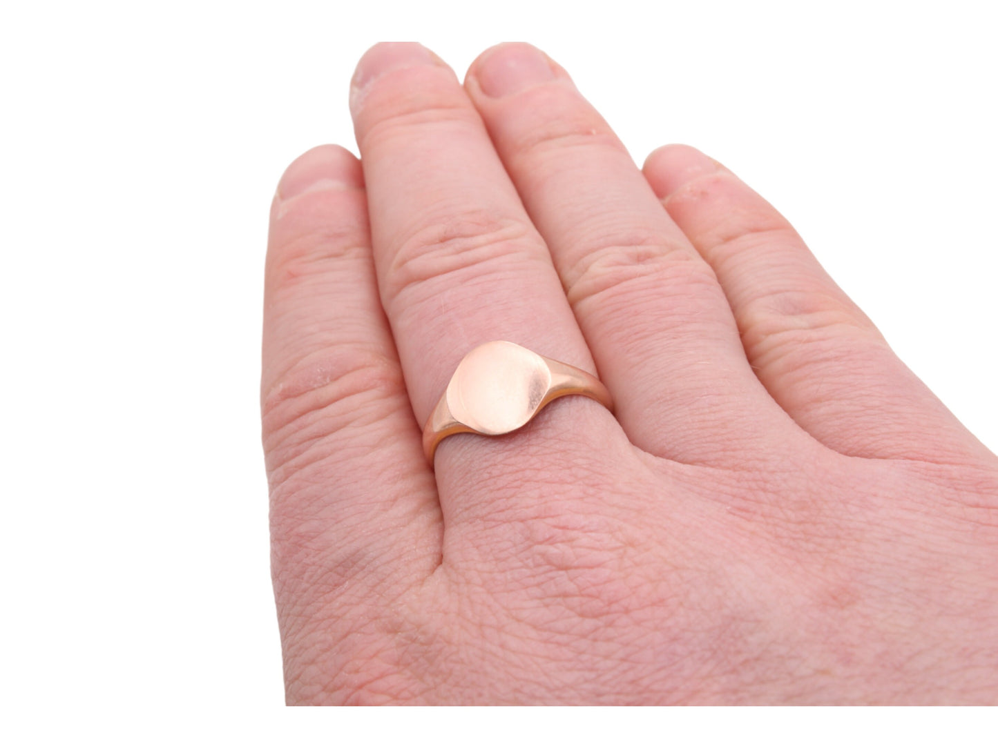 Antique 9ct Rose Gold Signet Ring, 1909