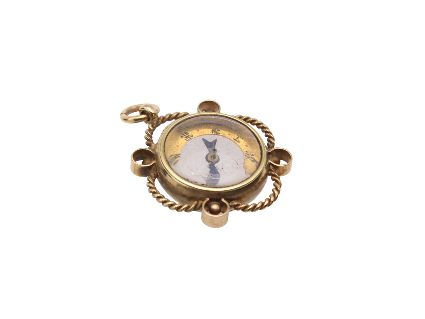 Antique 9ct Gold Compass Pendant, 1899